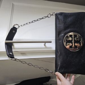 Tory Burch Black Leather Chain Bag